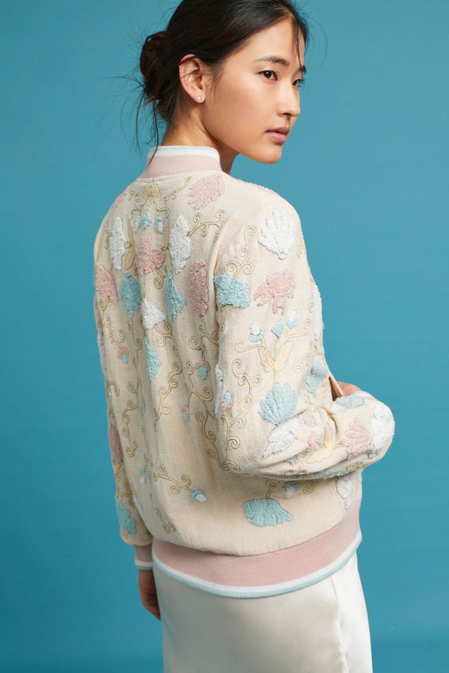 Bl^nk London cheapest from Anthropologie Clarissa Embroidered Nautical Bomber Jacket