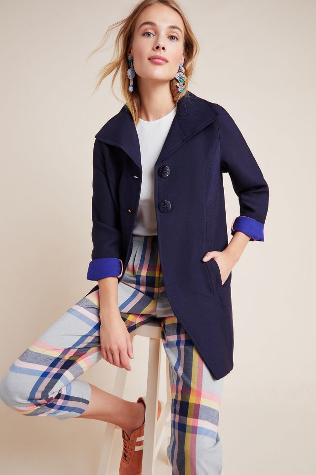 Pleated peacoat shop