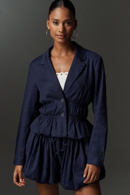 By Anthropologie Mock-Neck Pointelle Ruffle-Trim Sweater Tee