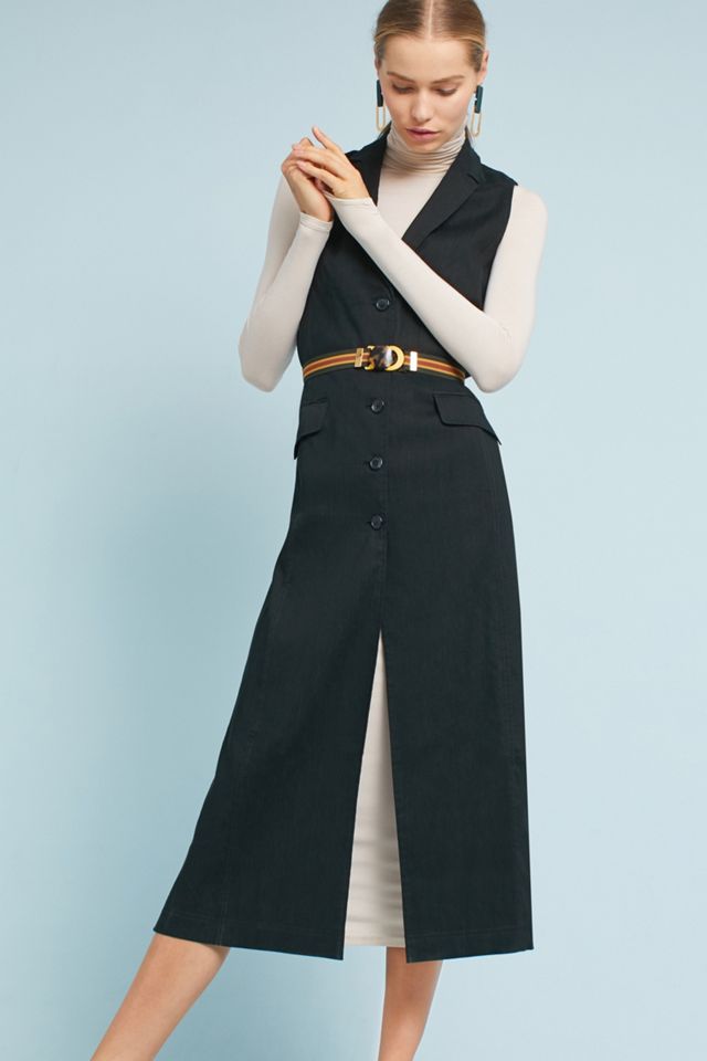 Linen Longline Vest #1