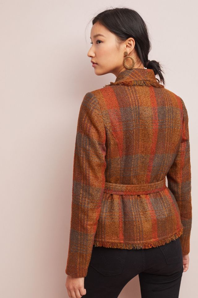 Plaid Wrap Blazer #1