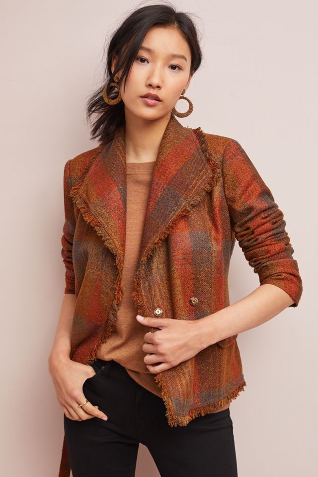 Plaid Wrap Blazer #4