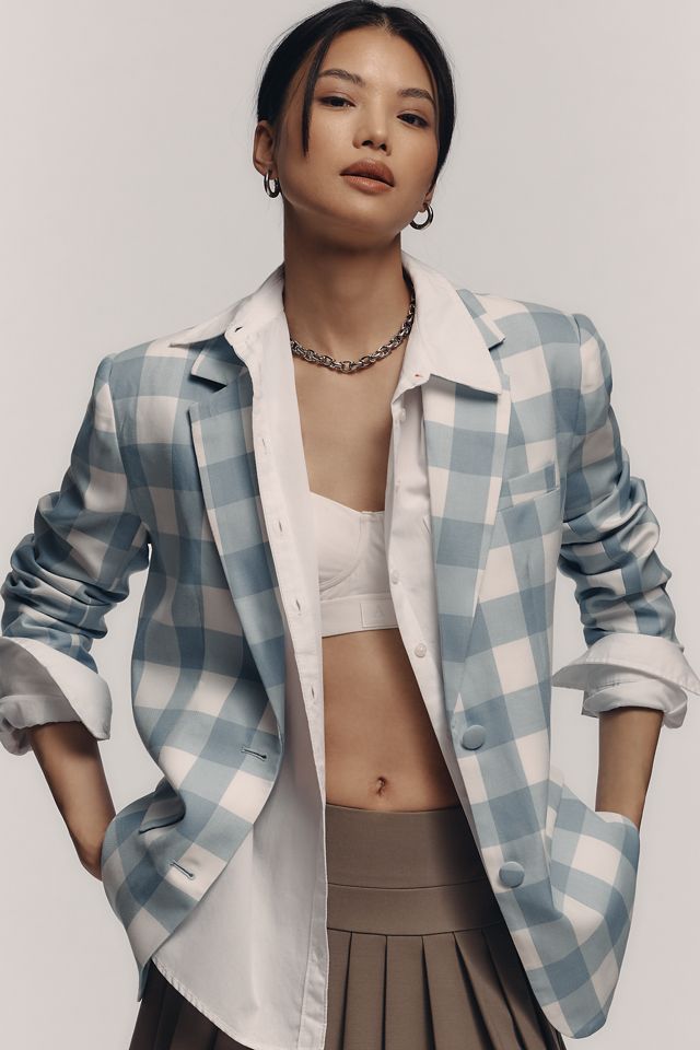 English Factory Gingham Blazer #1