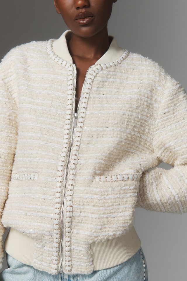 Endless Rose Wool Blend Tweed Bomber Jacket #2