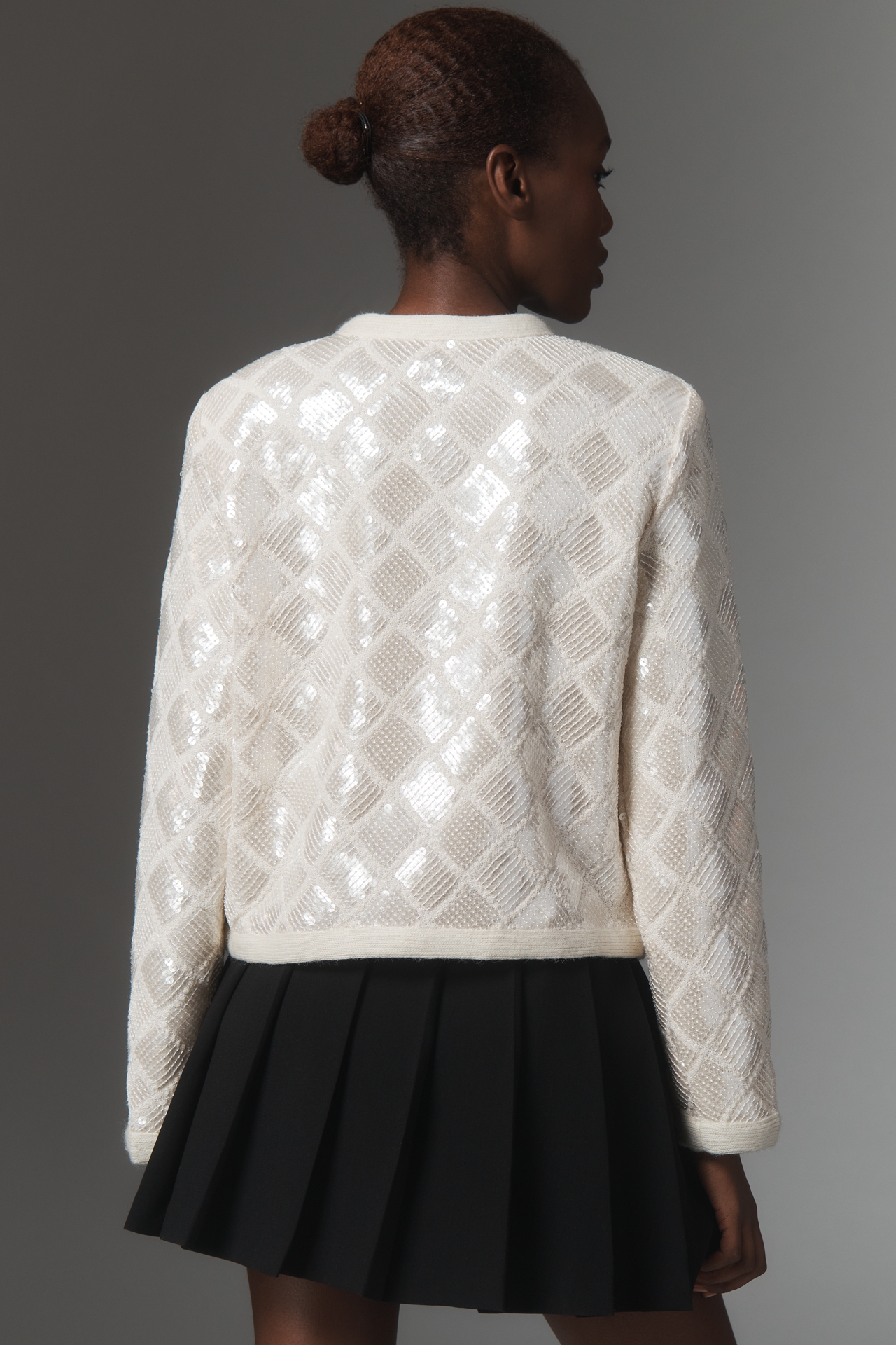 Endless Rose Sequin Patchwork Knit Lady Jacket