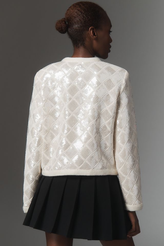 Endless Rose Sequin Patchwork Knit Lady Jacket #1