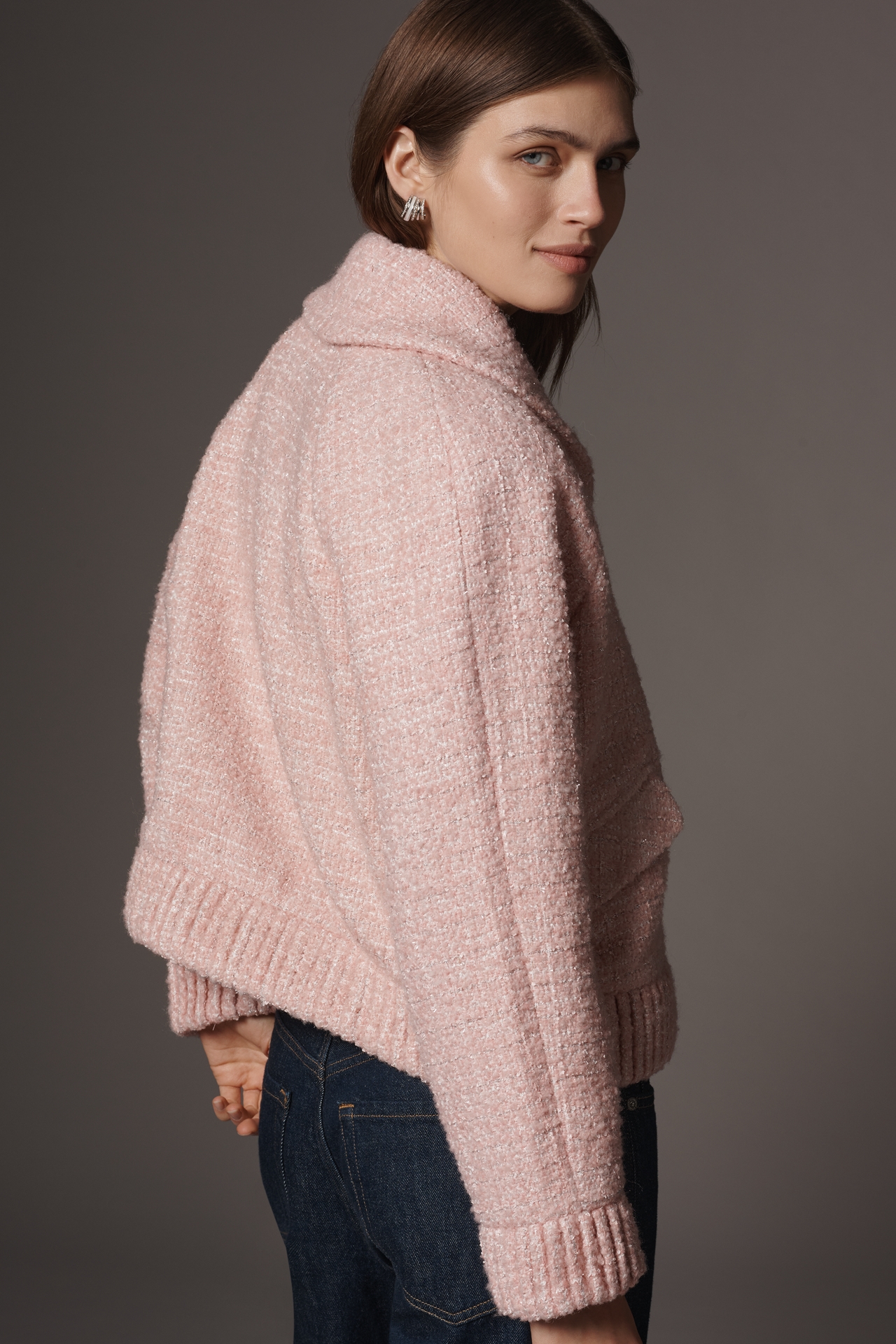 Endless Rose Collared Embellished Tweed Jacket