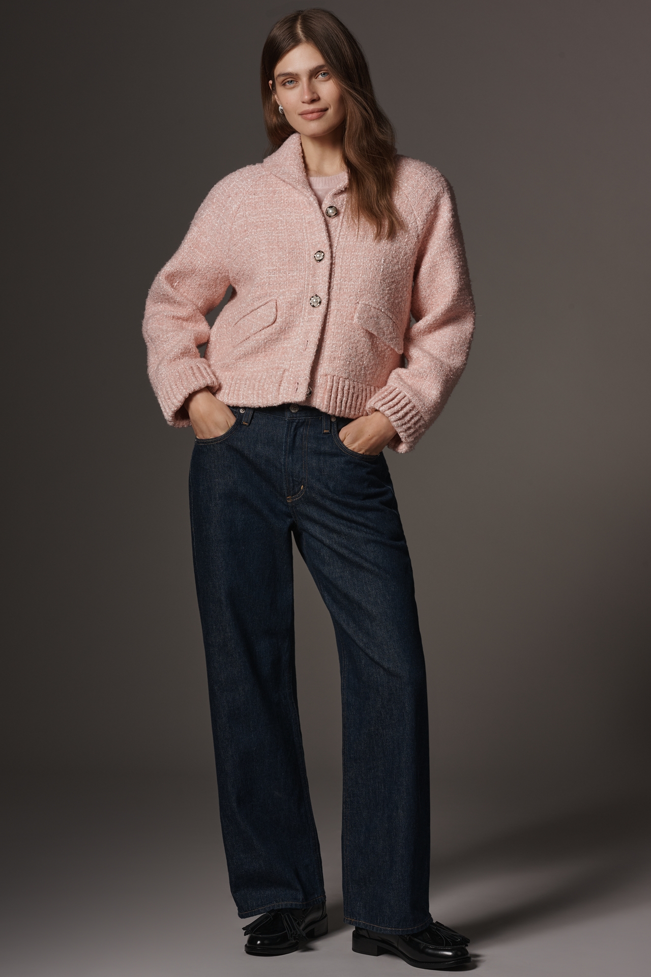 Endless Rose Collared Embellished Tweed Jacket