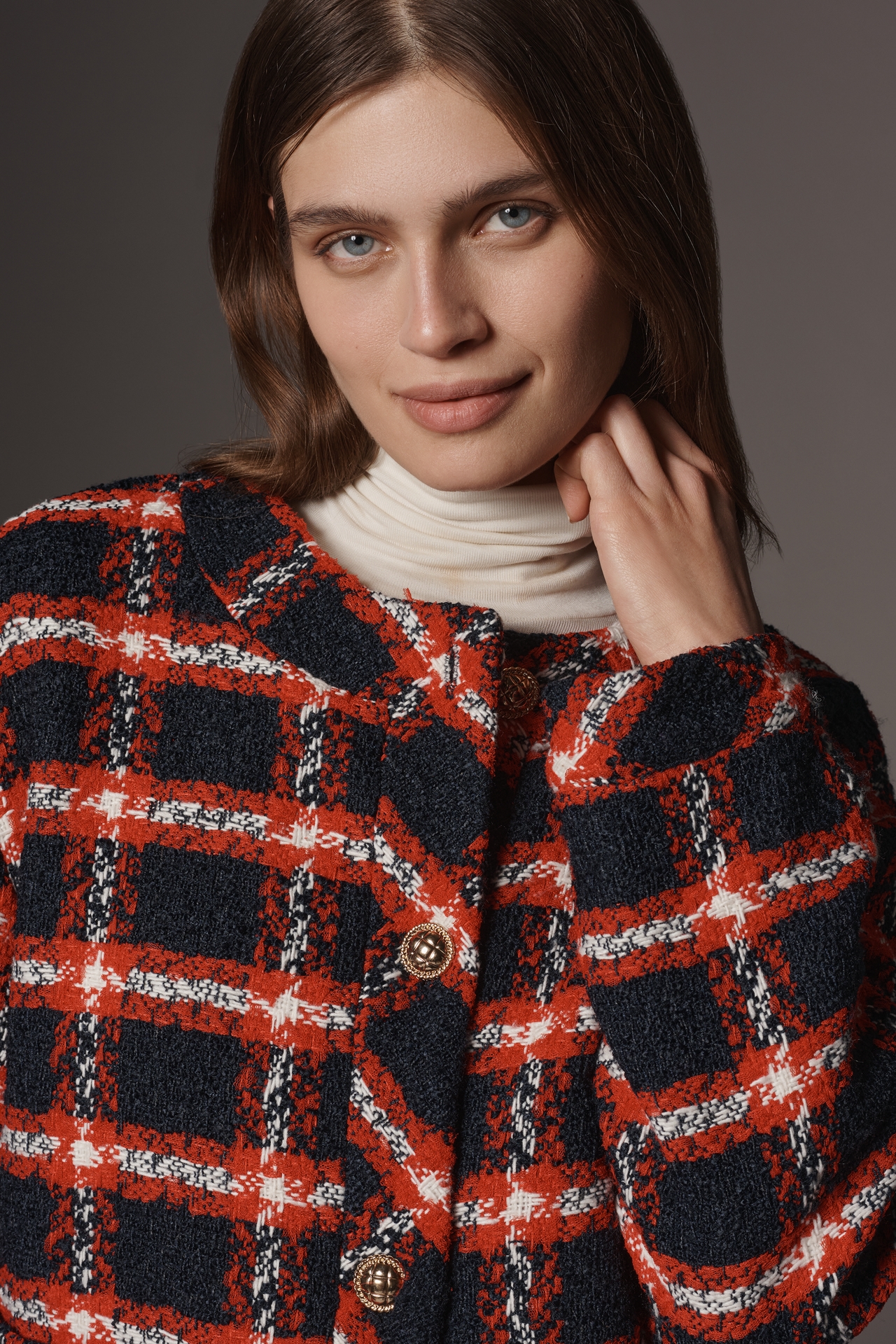 English Factory Plaid Bouclé Lady Jacket