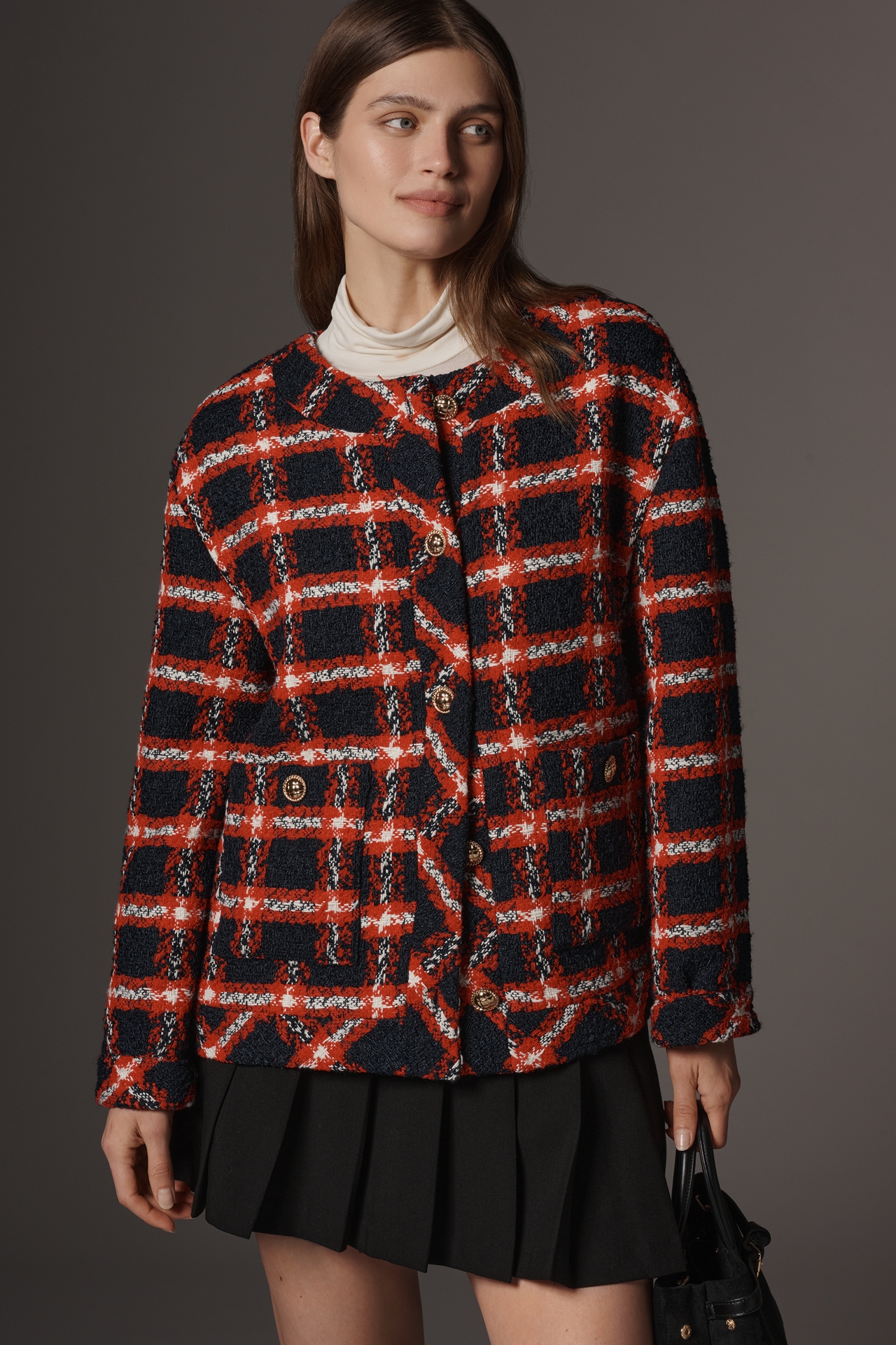 English Factory Plaid Bouclé Lady Jacket