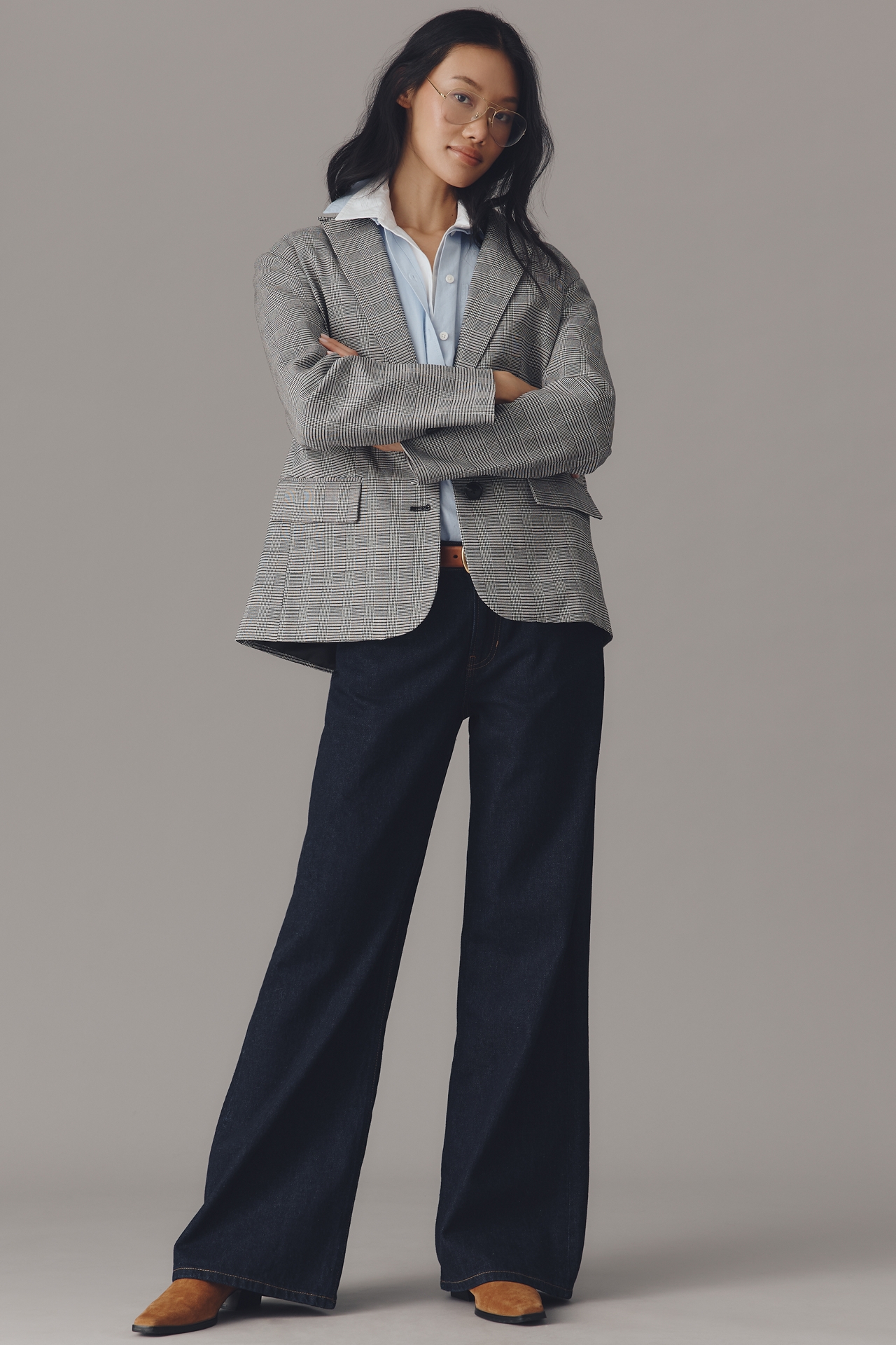 Endless Rose Oversized Plaid Blazer