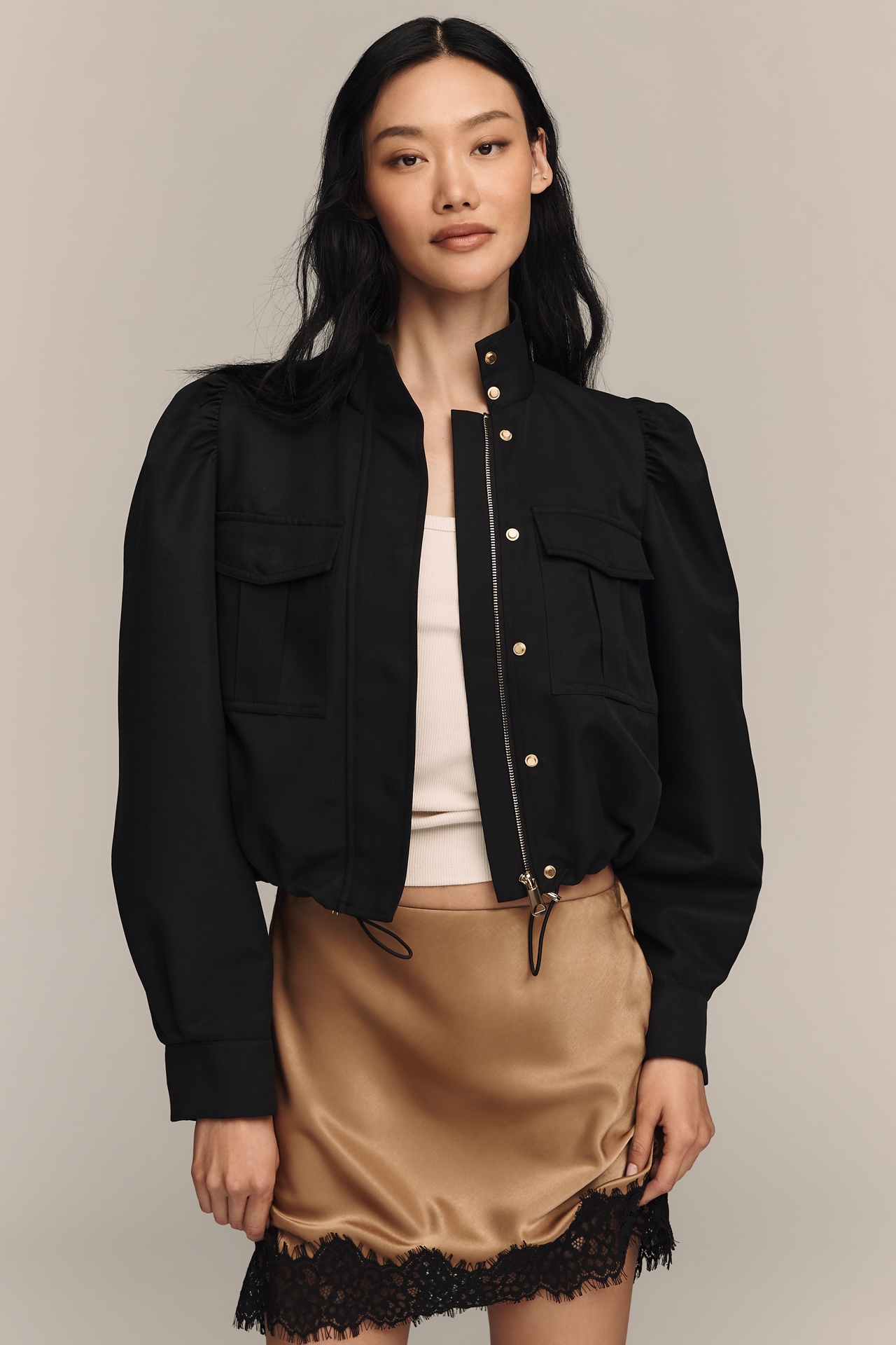 English Factory Technical Drawstring Bomber Jacket 