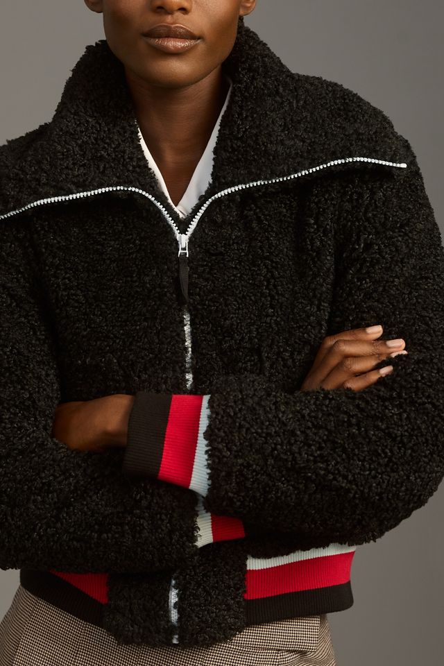 Maeve Sherpa Letterman Bomber Jacket #1