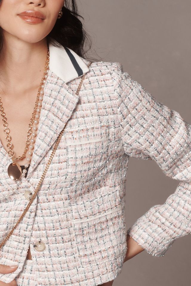Maeve Sporty Trim Tweed Jacket #1