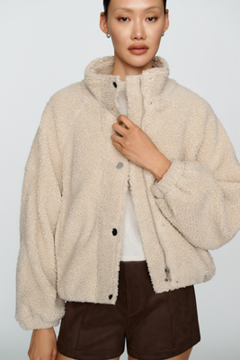 RD Style Sherpa Fleece Funnel Neck Jacket by Anthropologie