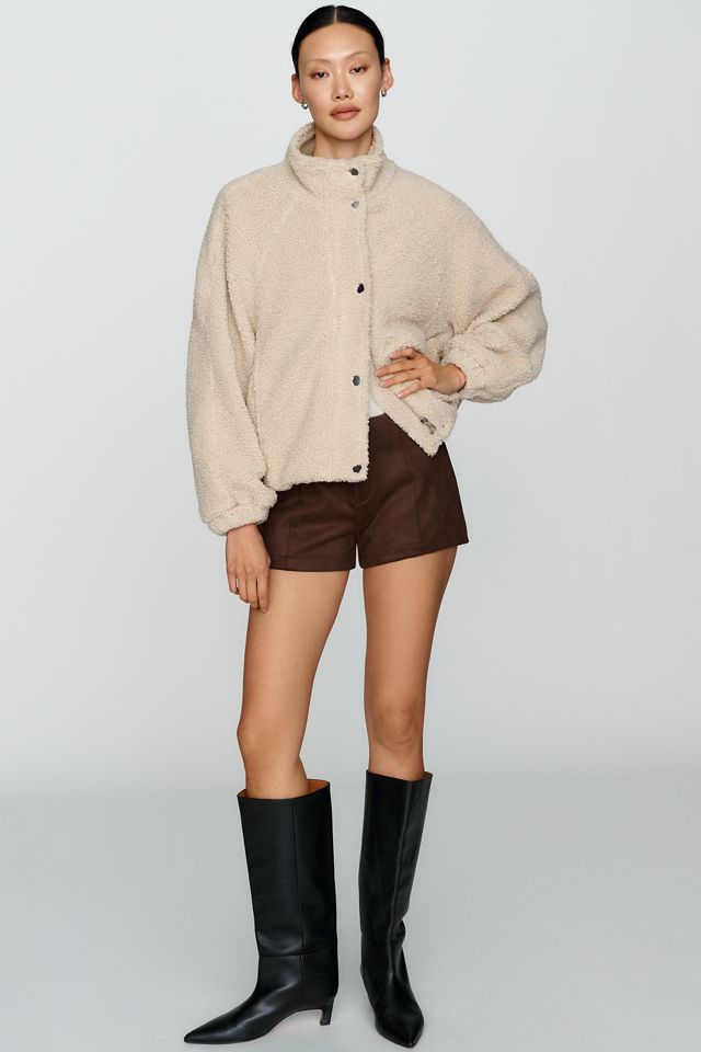 RD Style Sherpa Fleece Funnel Neck Jacket #1