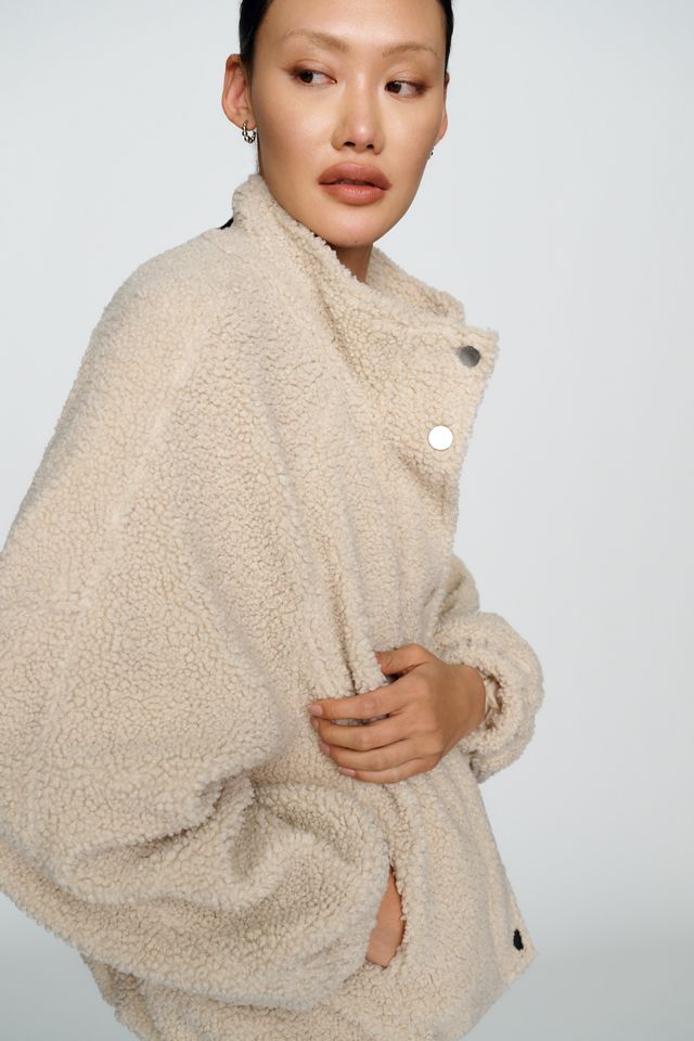 RD Style Sherpa Fleece Funnel Neck Jacket #2