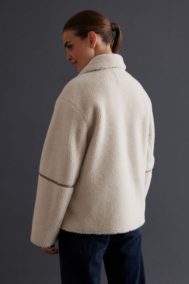 Faux Suede Sherpa Jacket #5