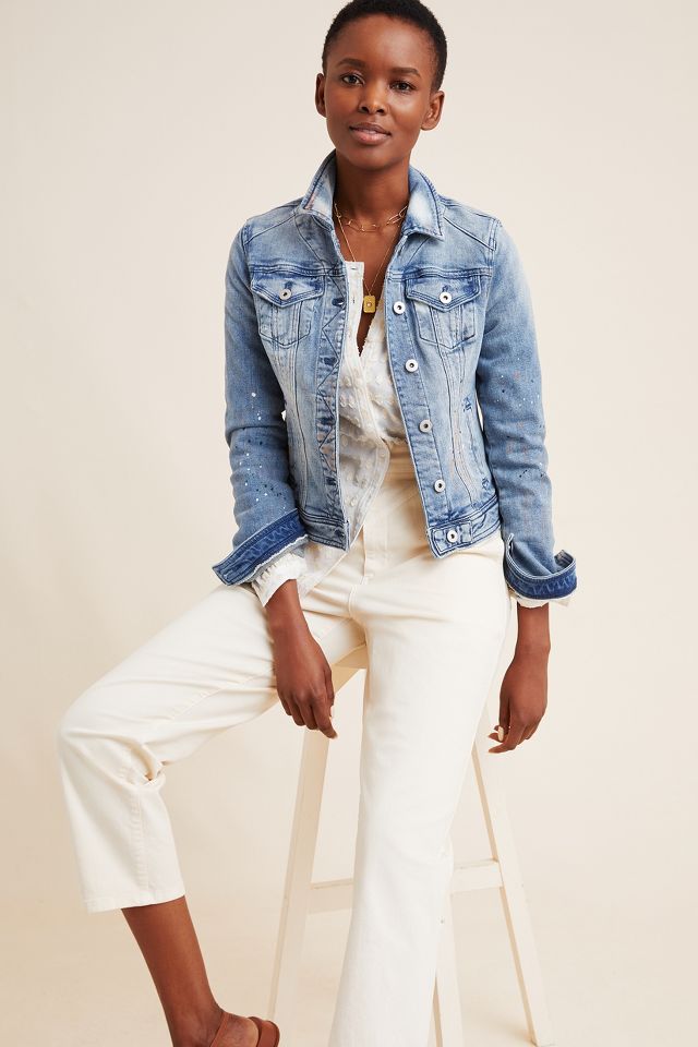 Pilcro Paint-Splattered Denim Jacket | Anthropologie