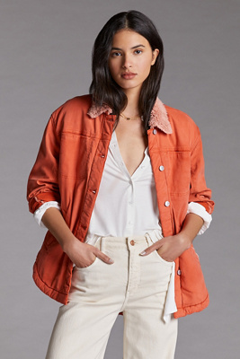 pilcro sherpa shirt jacket