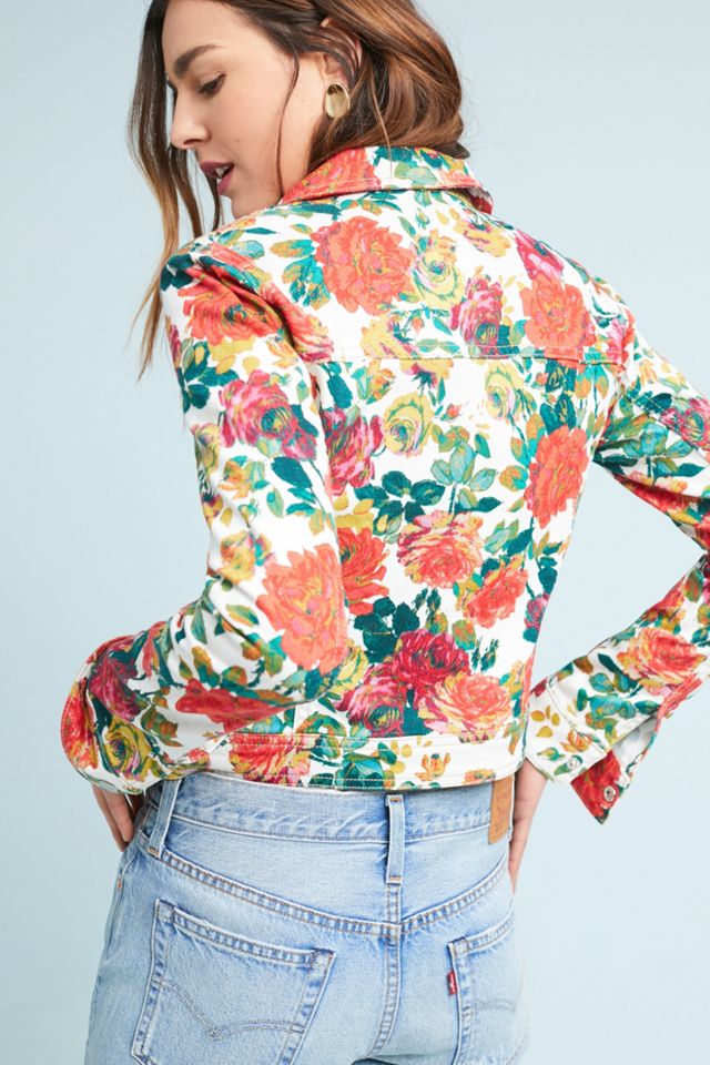 Pilcro Floral-Printed Moto Jacket #3