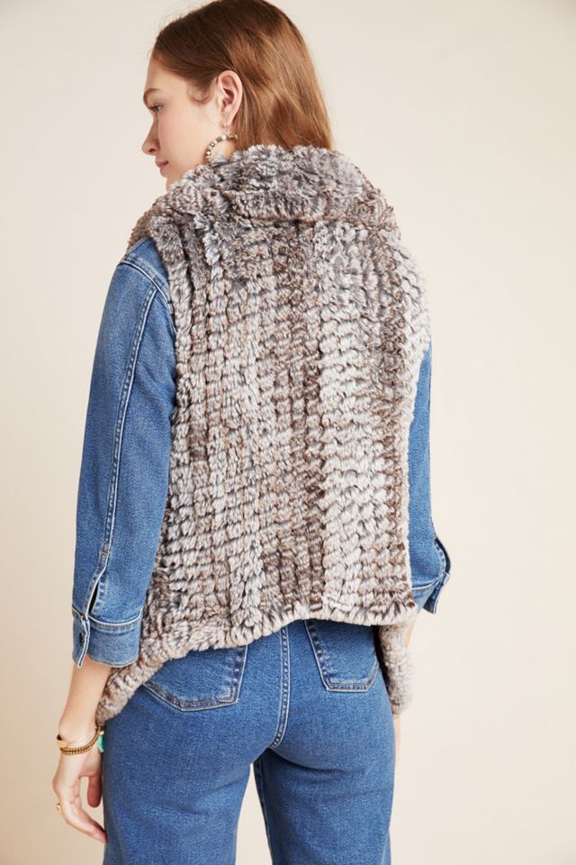 Jacquie Draped Faux Fur Vest #1