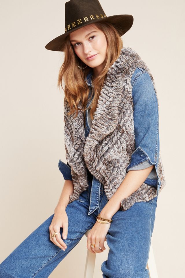 Jacquie Draped Faux Fur Vest #3
