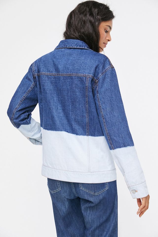 Evanna Dip-Dyed Denim Trucker Jacket #3