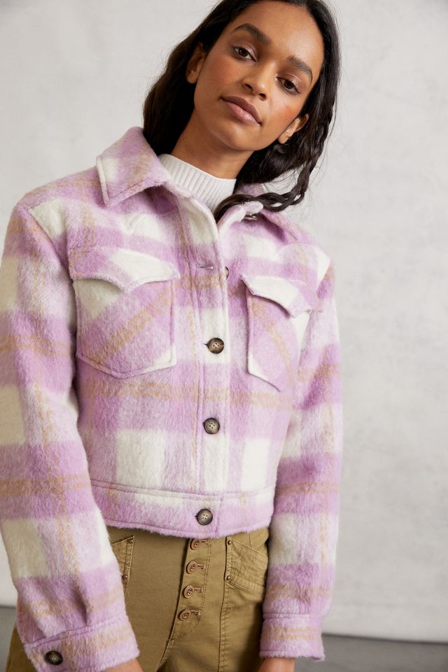 Anthropologie Marlton Colorblocked Shirt Jacket in Purple Size store XL