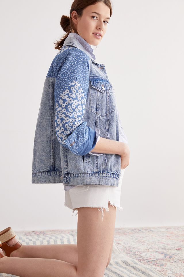 Avec Les Filles Patchwork Denim Jacket