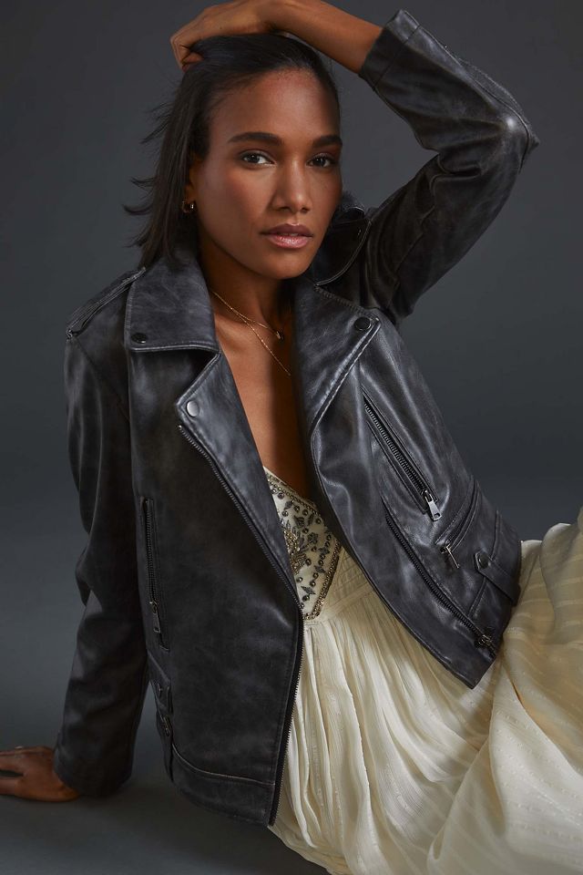 Faux Leather Moto Jacket