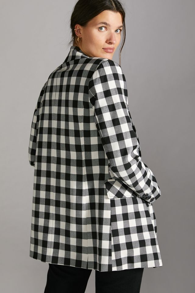 Double-Breasted Gingham Blazer #2