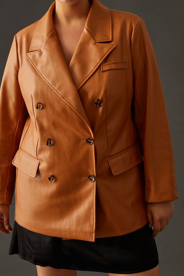 Avec Les Filles Faux Leather Blazer #6