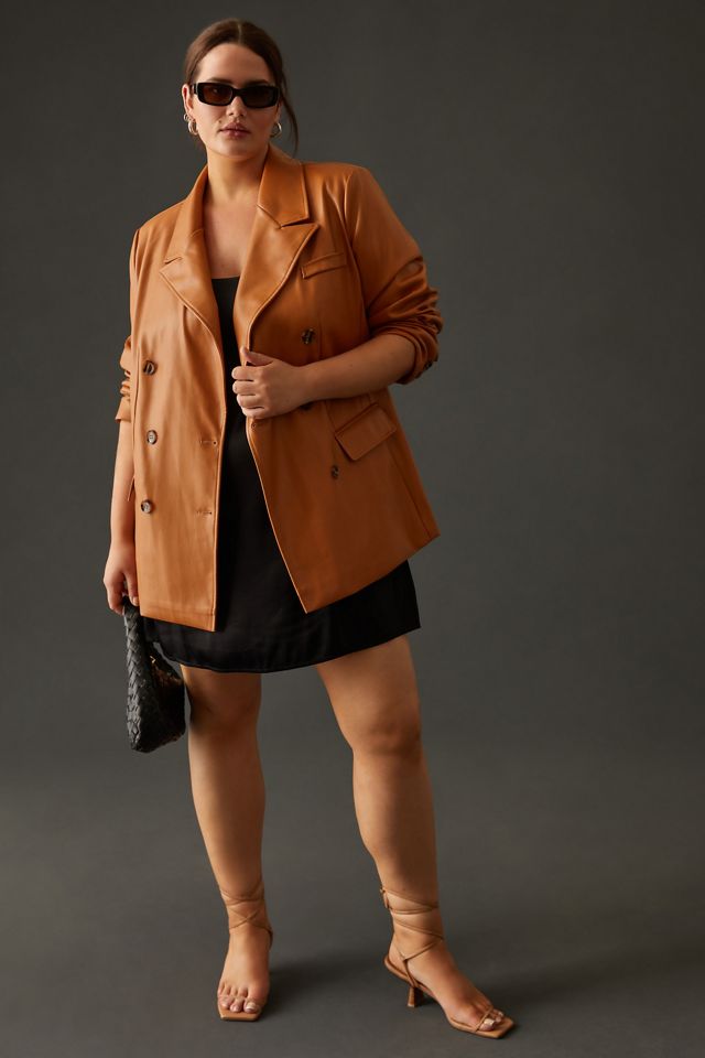 Avec Les Filles Faux Leather Blazer #7