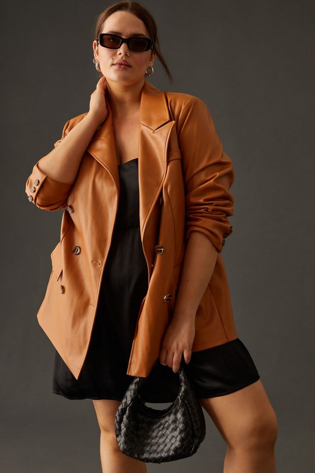 Avec Les Filles Faux Leather Blazer #4