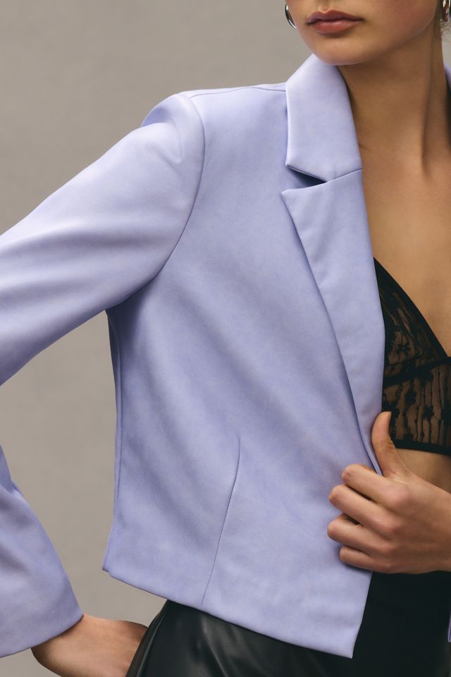 Avec Les Filles Cropped Faux Leather Jacket #4