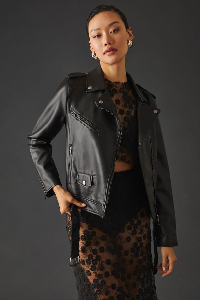 Avec Les Filles Faux Leather Biker Jacket #1