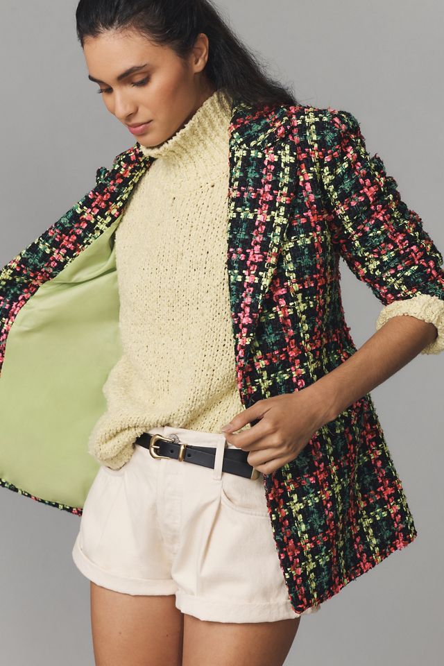 Avec Les Filles Neon Tweed Blazer #3