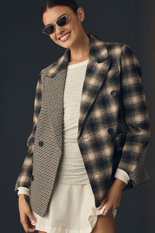 Avec Les Filles Mixed Plaid Menswear Blazer | Anthropologie