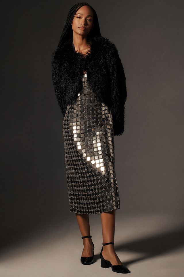 Avec Les Filles Cropped Furry Bolero Jacket #3