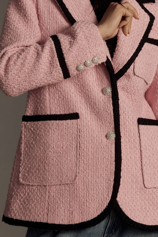 Avec Les Filles Tweed Tipped Blazer #1