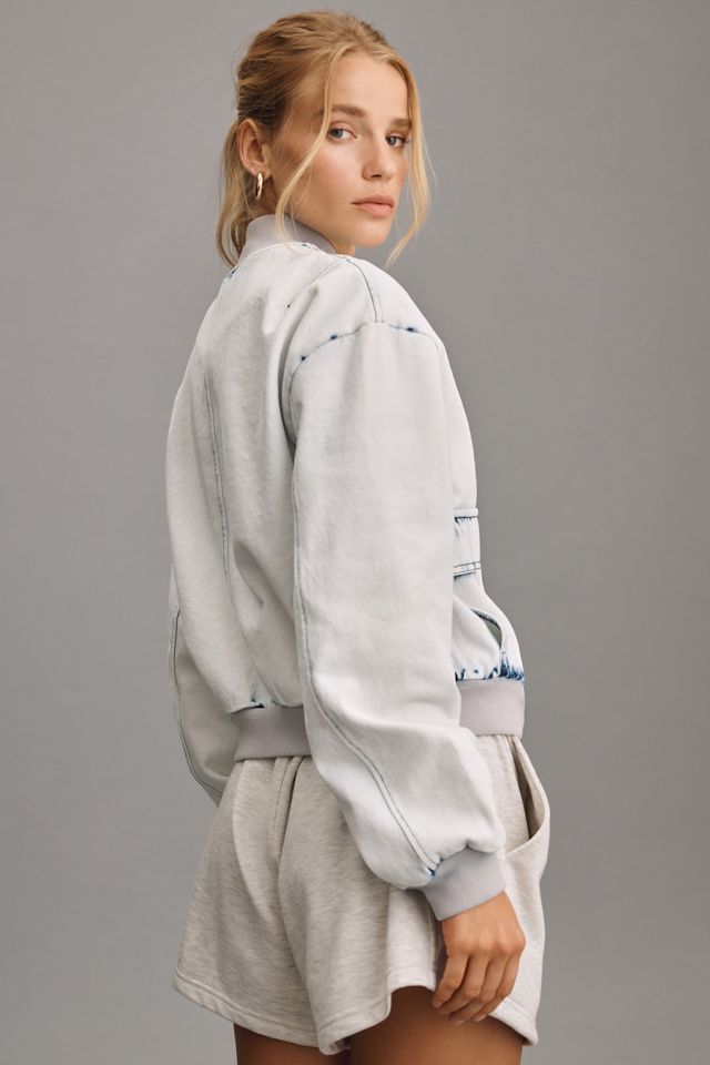 Avec Les Filles Washed Denim Bomber Jacket #1