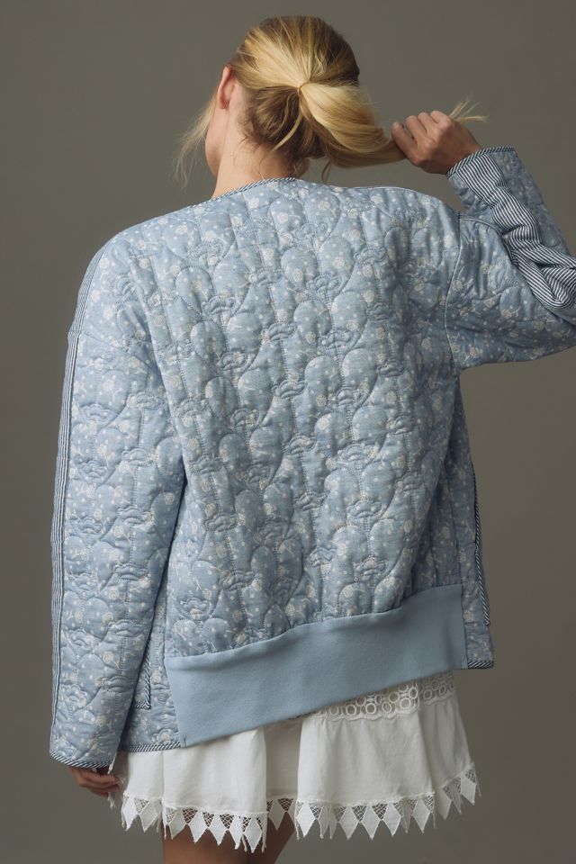 Avec Les Filles Floral Stripe Quilted Jacket #2