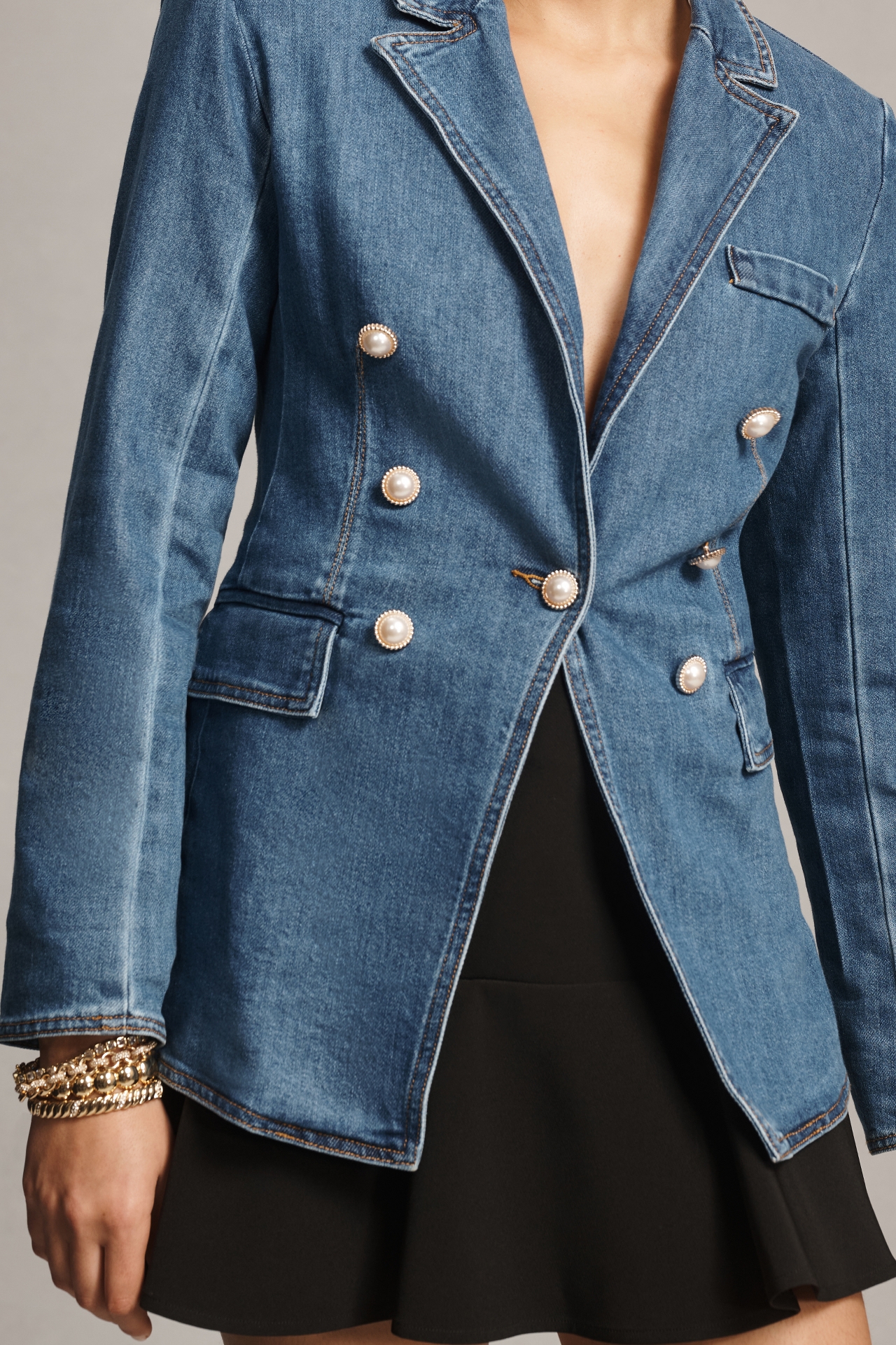 Avec Les Filles Denim Blazer