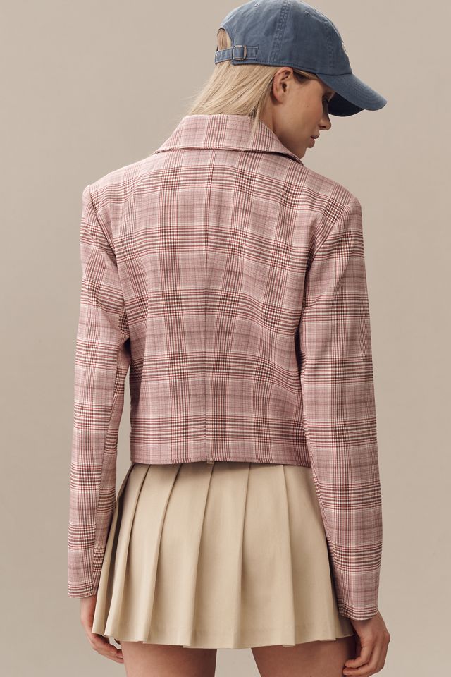 Avec Les Filles Crop Plaid Lady Jacket #1