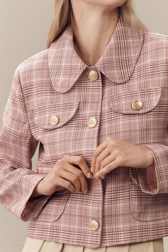Avec Les Filles Crop Plaid Lady Jacket #3