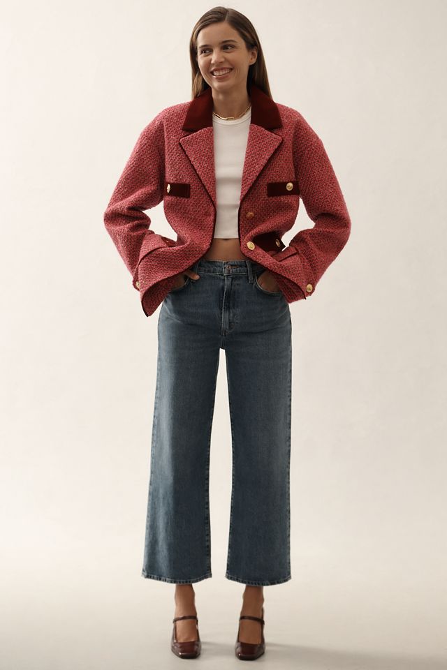 Avec Les Filles Velvet Trim Blazer #3