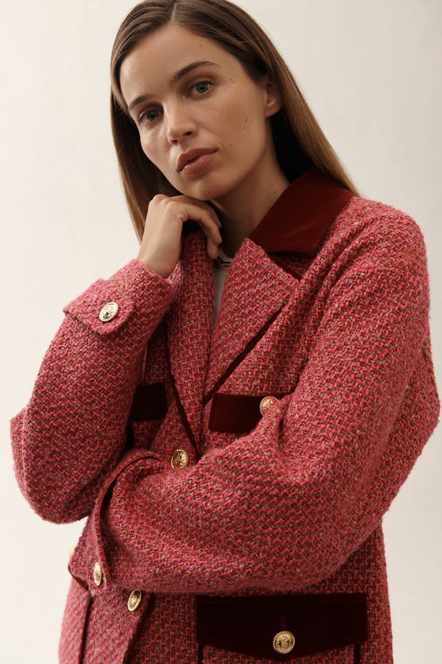 Avec Les Filles Velvet Trim Blazer #4