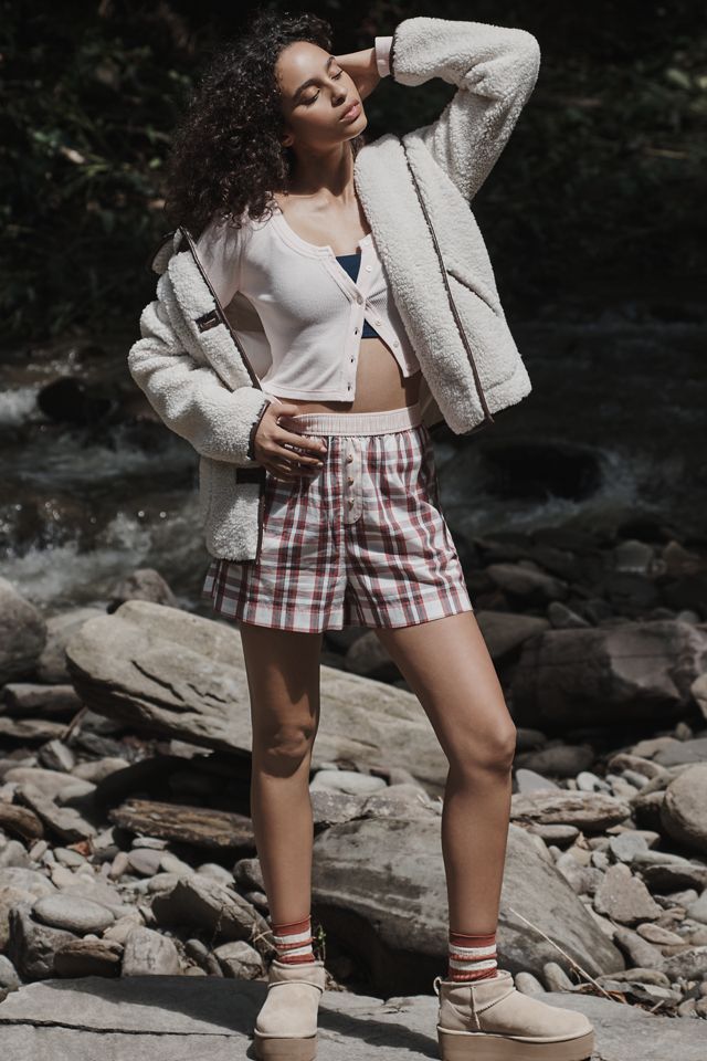 Avec Les Filles Faux-Leather-Tipped Teddy Jacket #3