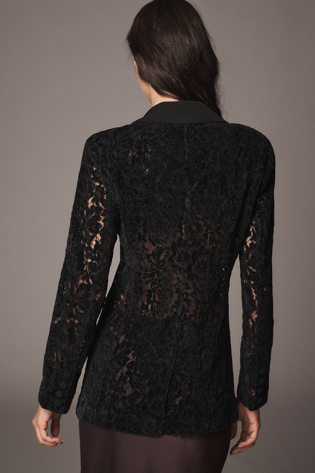 Avec Les Filles Double-Breasted Lace Blazer #1